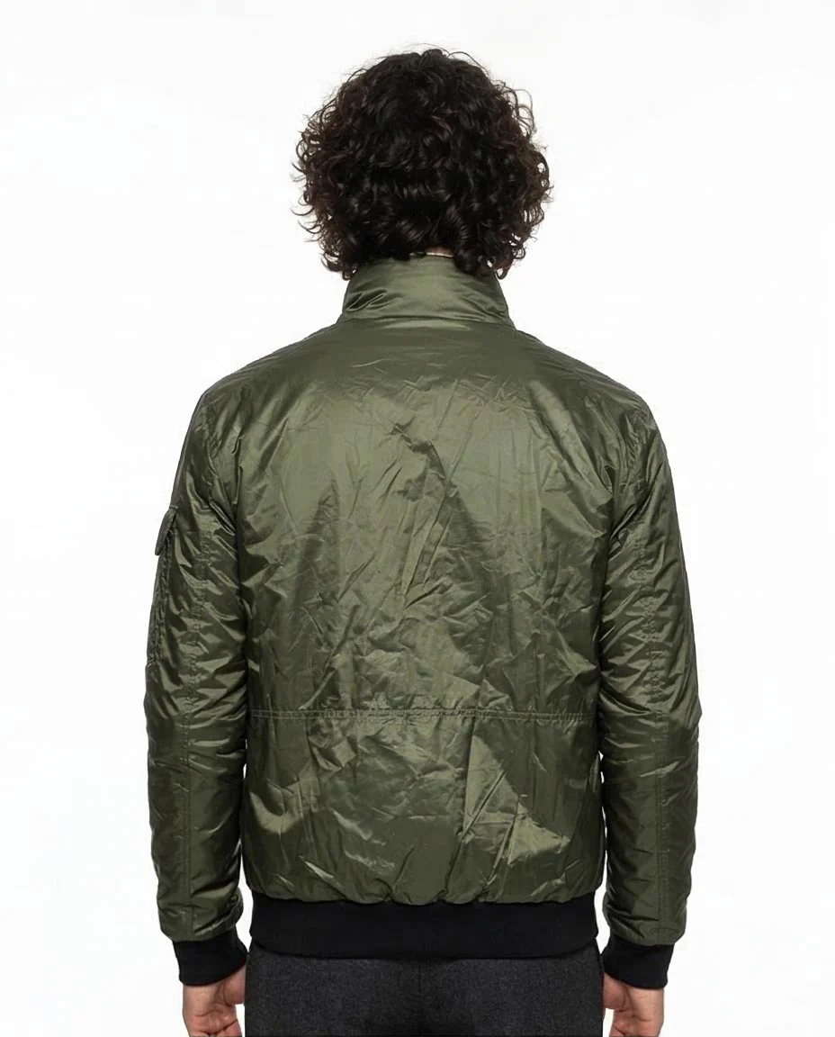 Ravin Men’s Metallic-Finish Technical Flight Bomber Jacket – Olive - O200261 - Image 2