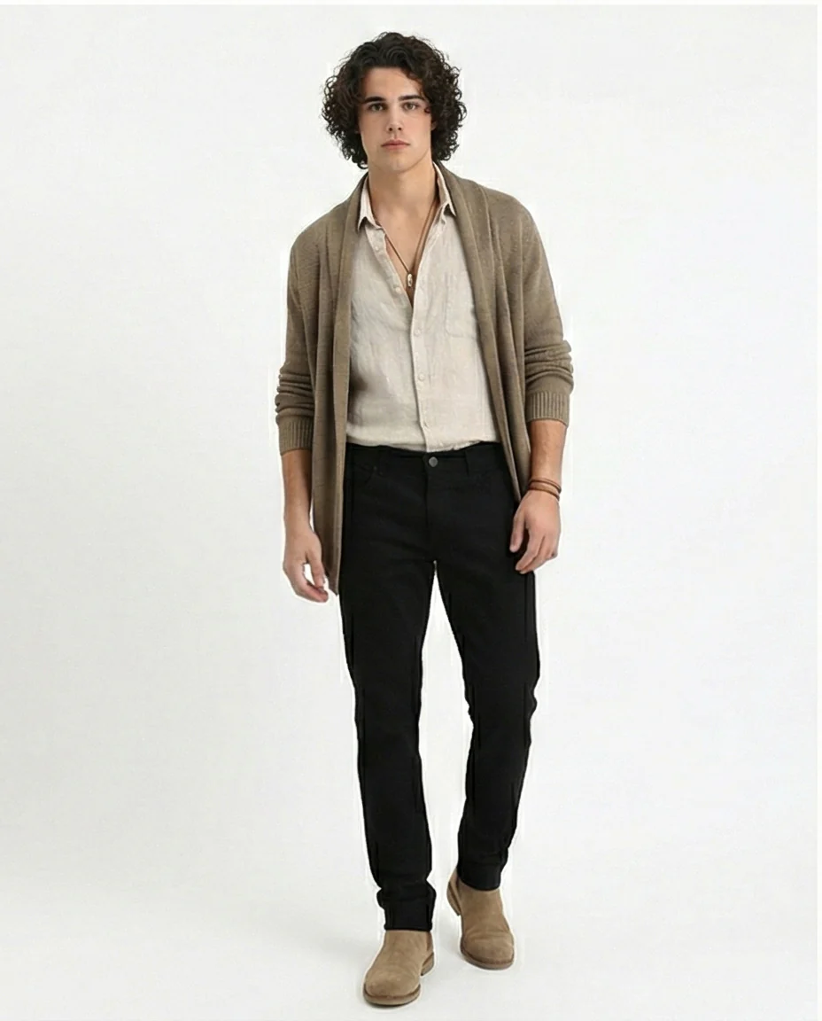 O200507 - Regular Fit Solid Jeans - Black - Image 4