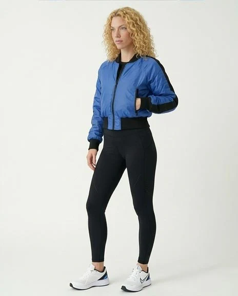 Ravin Electric Cobalt Cropped Bomber Jacket - BLUE & BLACK - o200570 - Image 4