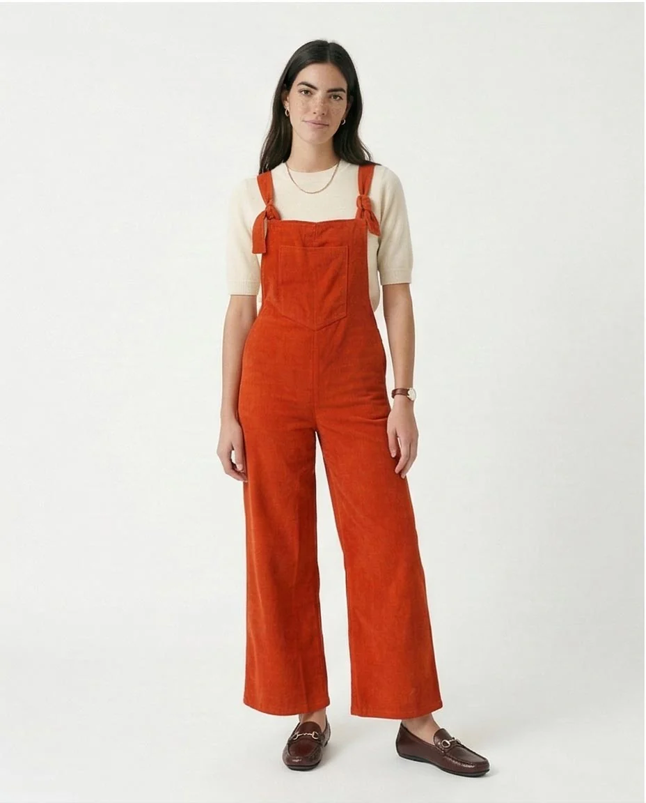 Ravin | Women’s Wide-Leg Corduroy Knot-Strap Jumpsuit - O200585 - Image 4