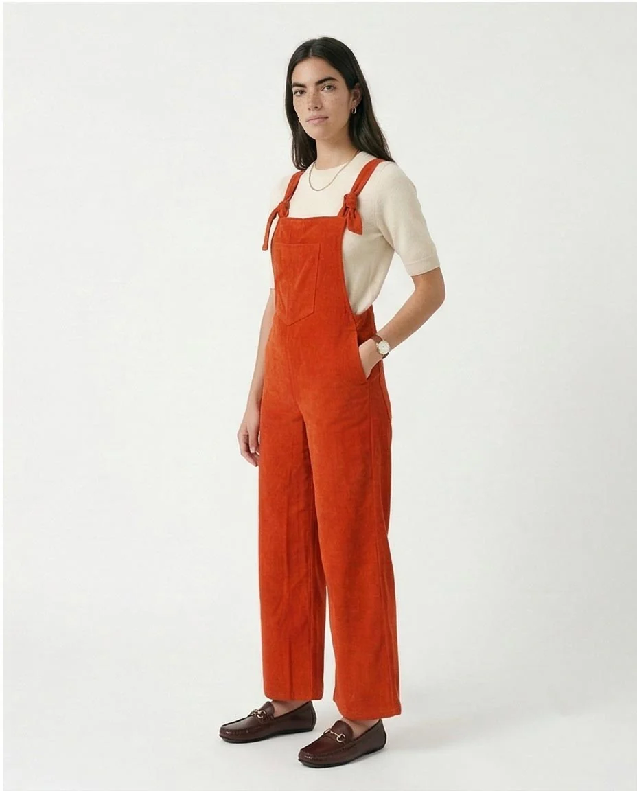 Ravin | Women’s Wide-Leg Corduroy Knot-Strap Jumpsuit - O200585 - Image 5