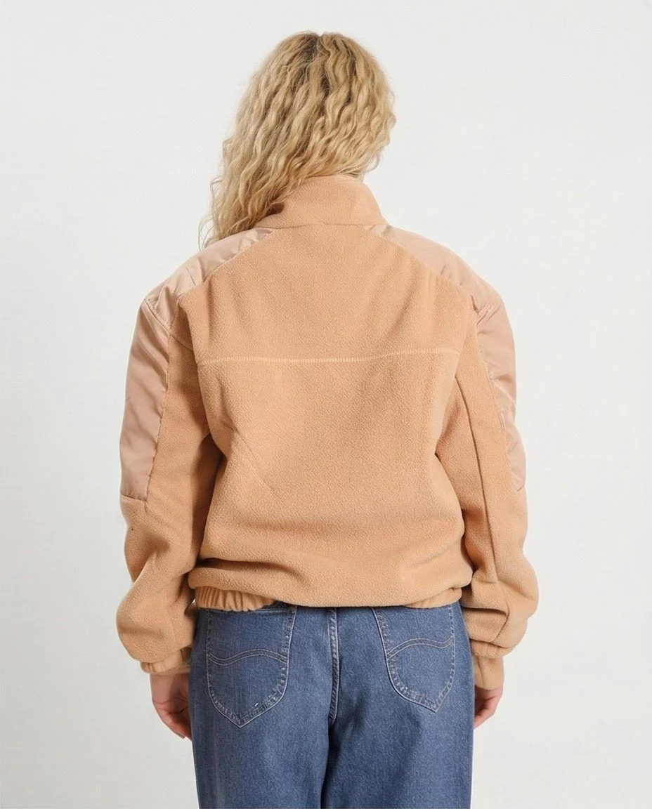 Ravin Mixed-Media Fleece Zip-Up Jacket in Camel - o200770 - Image 2