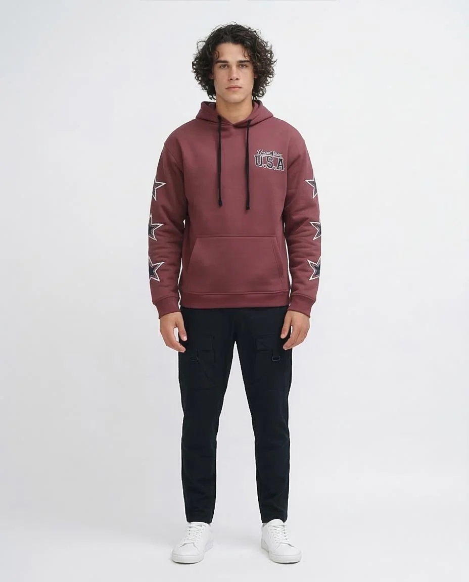 Ravin Men's Collegiate "USA 85" Graphic Hoodie – Maroon Heritage Edition - O200900 - Image 3