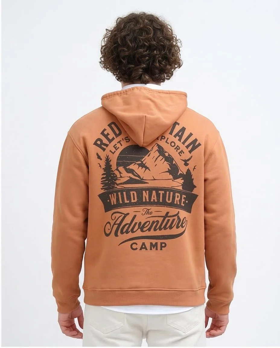 Ravin Men’s "Red Mountain" Graphic Fleece Hoodie – Clay - o200902 - Image 2