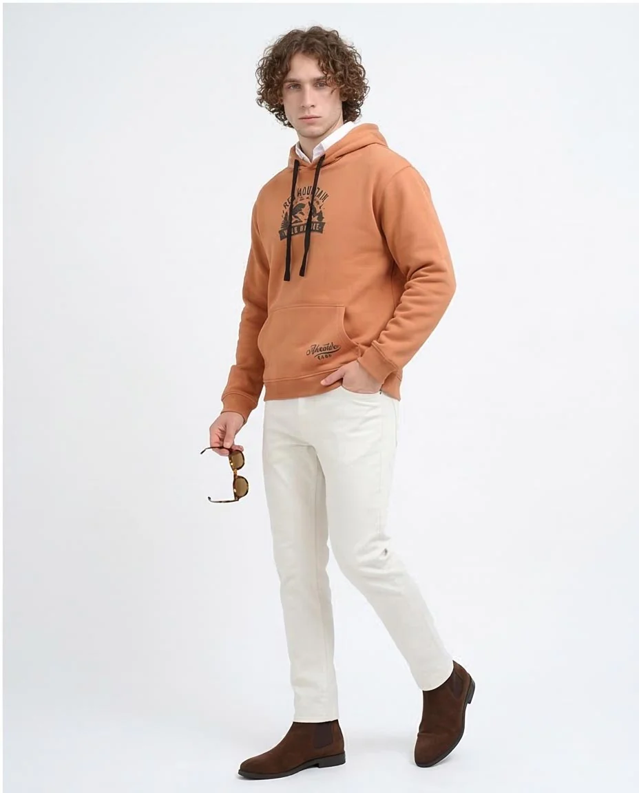 Ravin Men’s "Red Mountain" Graphic Fleece Hoodie – Clay - o200902 - Image 5