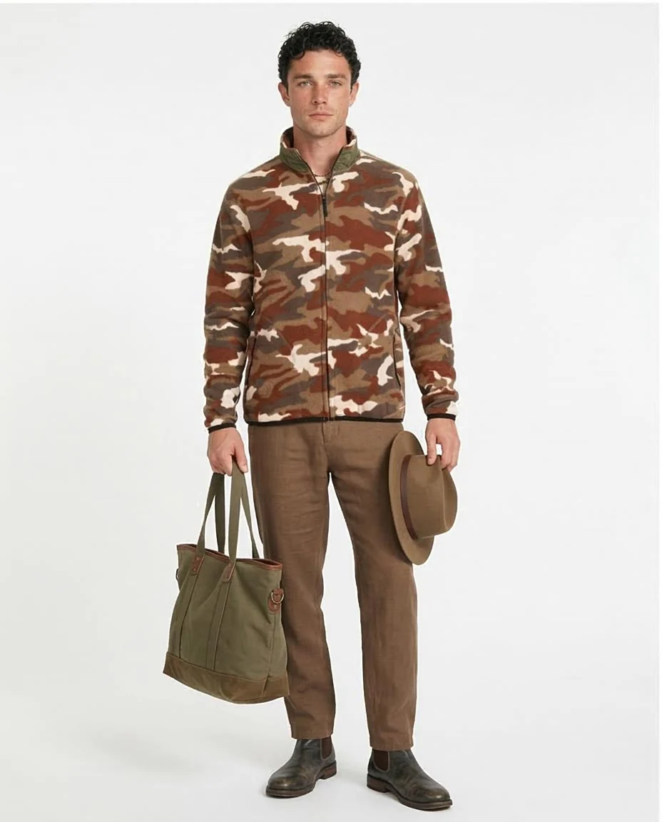 Ravin Camouflage High-Neck Fleece Zip-Up Jacket - O200908 - Image 3