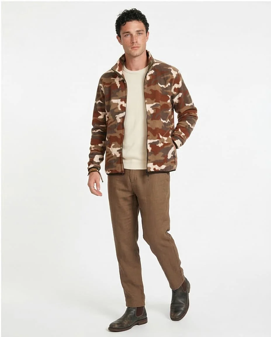 Ravin Camouflage High-Neck Fleece Zip-Up Jacket - O200908 - Image 5