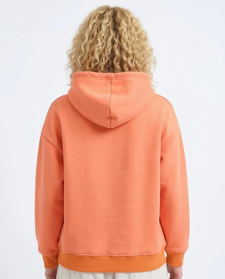 RAVIN Women’s "Pisces: Grateful" Oversized Graphic Hoodie – Coral & Orange - o201148 - Image 2