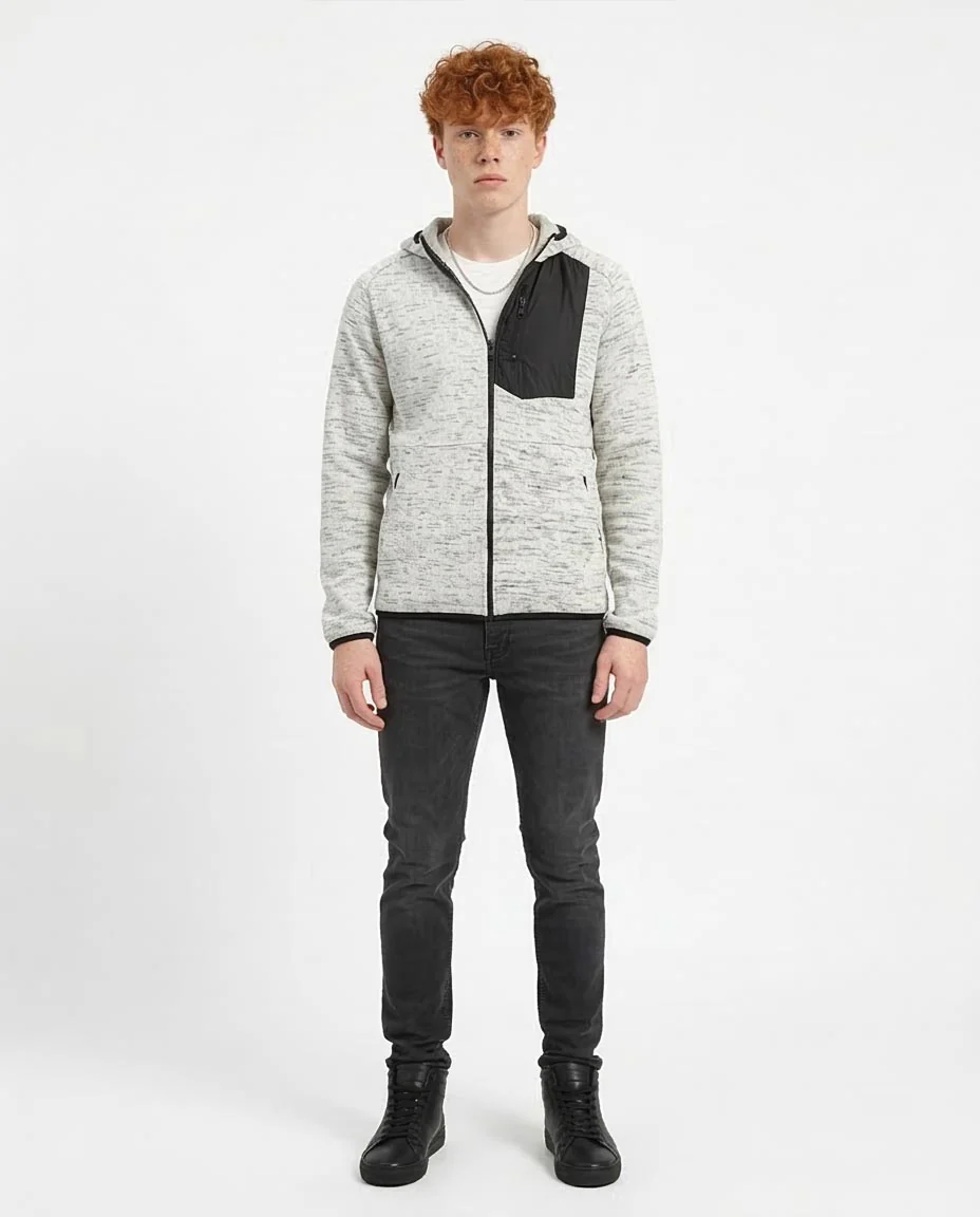 Ravin Men's Marled Tech-Panel Zip-Up Hoodie - o201222 - Image 3