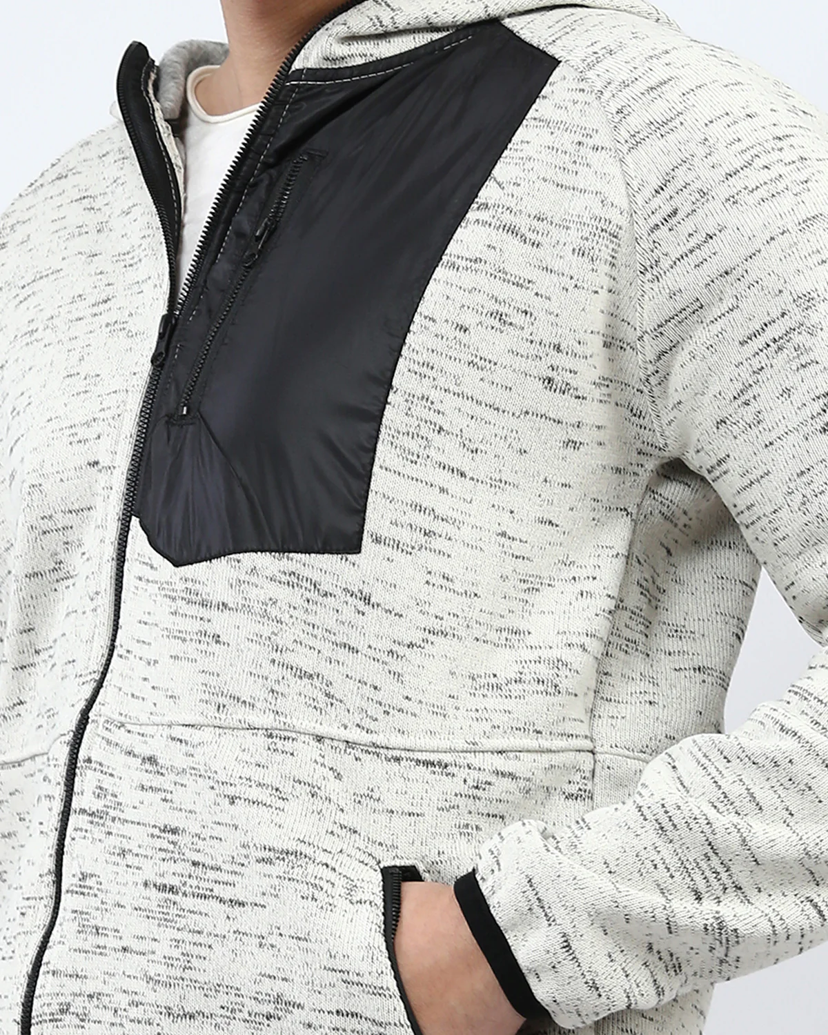 Ravin Men's Marled Tech-Panel Zip-Up Hoodie - o201222 - Image 4