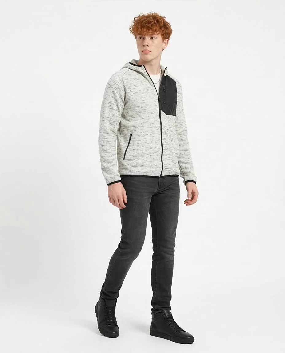 Ravin Men's Marled Tech-Panel Zip-Up Hoodie - o201222 - Image 5