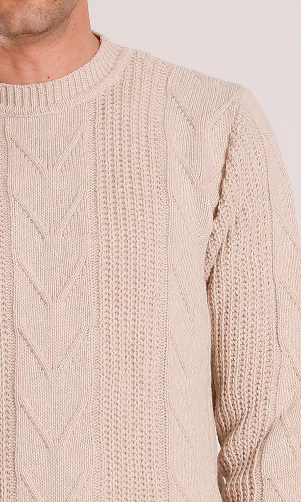 o201236-CABLE KNIT SWEATER - BEIGE - Image 5