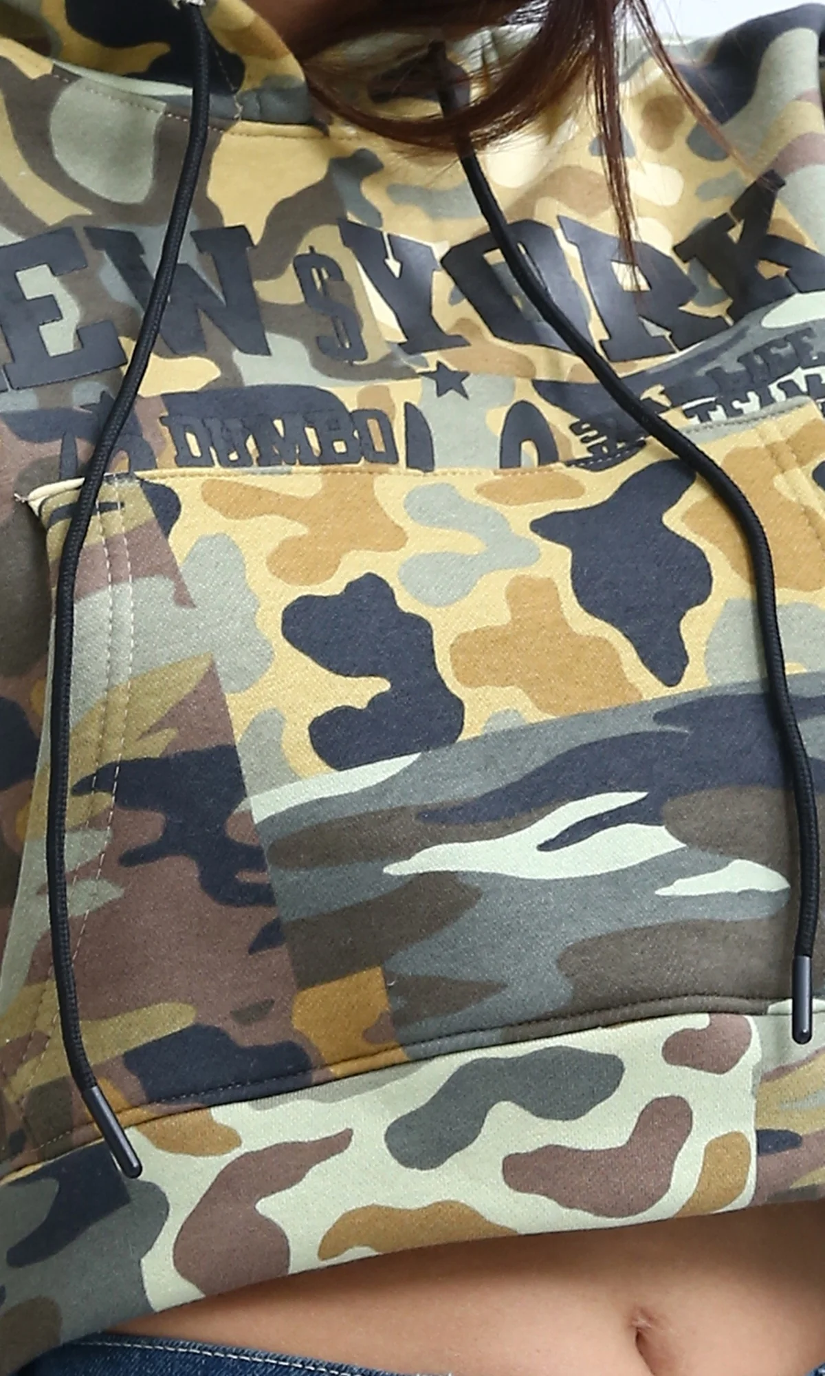 Ravin Women’s Cropped Camouflage Graphic Hoodie – DUMBO Edition - O201266 - Image 3