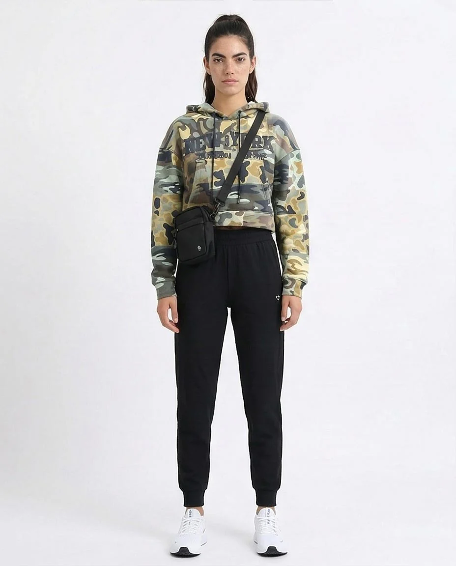Ravin Women’s Cropped Camouflage Graphic Hoodie – DUMBO Edition - O201266 - Image 4