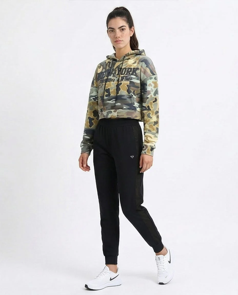 Ravin Women’s Cropped Camouflage Graphic Hoodie – DUMBO Edition - O201266 - Image 5