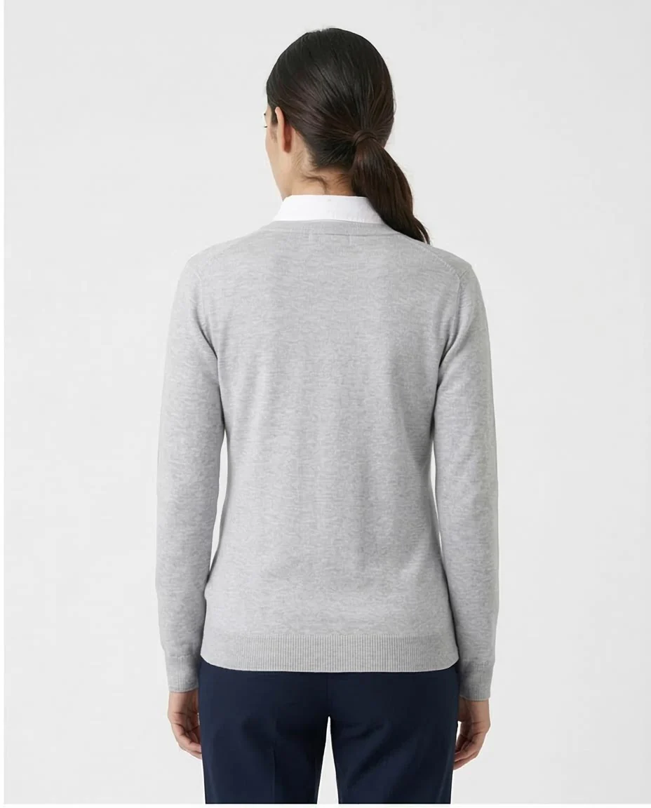Ravin Essential V-Neck Button-Down Cardigan - Grey - O201318 - Image 2
