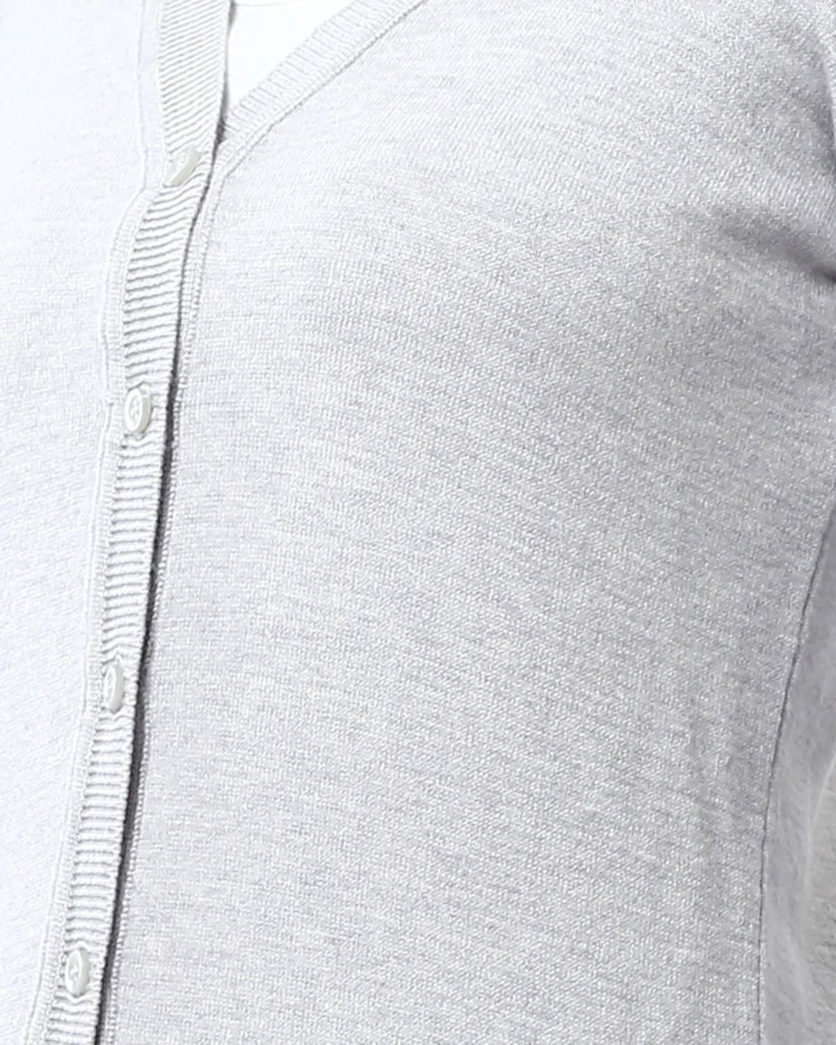 Ravin Essential V-Neck Button-Down Cardigan - Grey - O201318 - Image 4