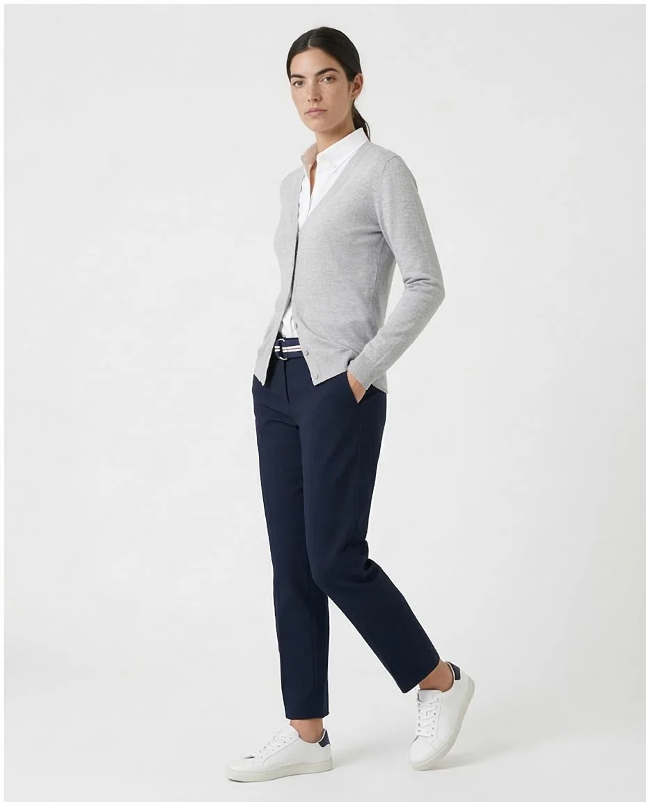 Ravin Essential V-Neck Button-Down Cardigan - Grey - O201318 - Image 5