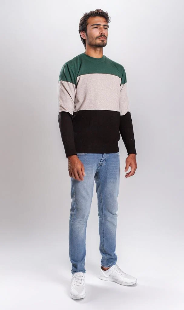 o201338-COLORBLOCK KNIT SWEATER - MULTICOLOR - Image 4