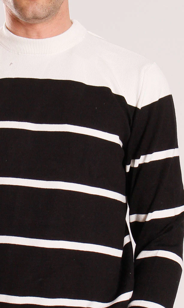 o201340-STRIPED SWEATER - BLACK & WHITE - Image 5