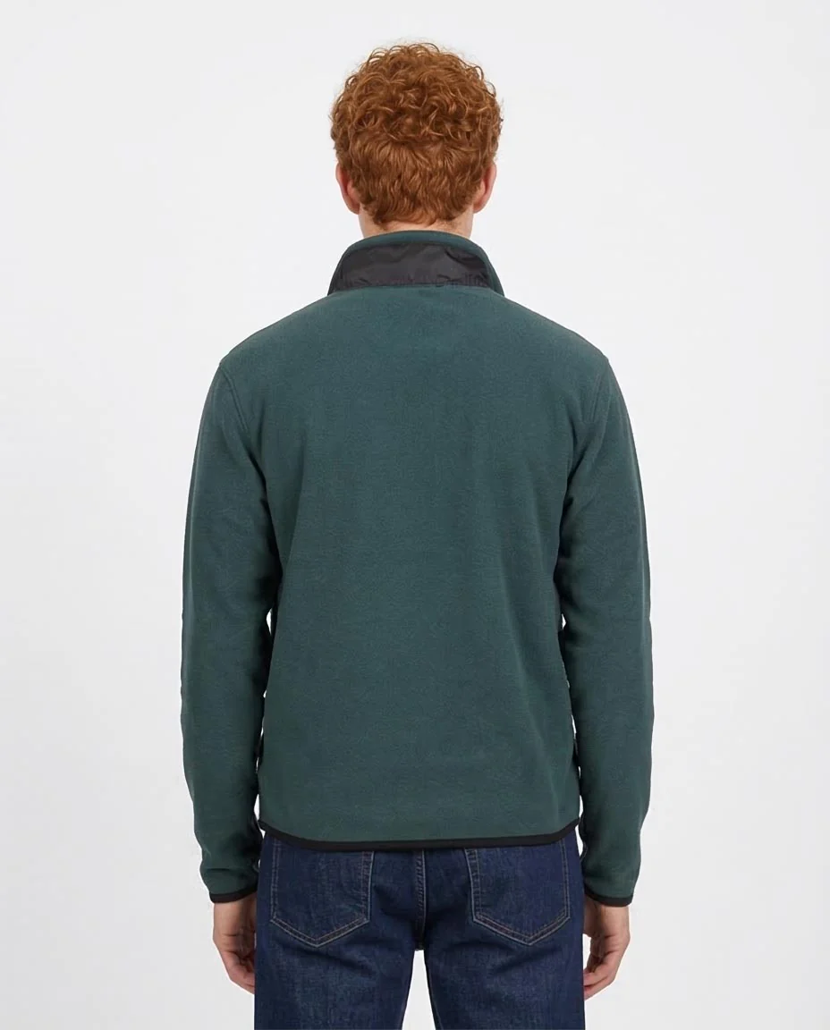 avin Men's Forest Green Fleece Half-Zip Pullover – Technical Utility Pocket- O201928 - Image 2