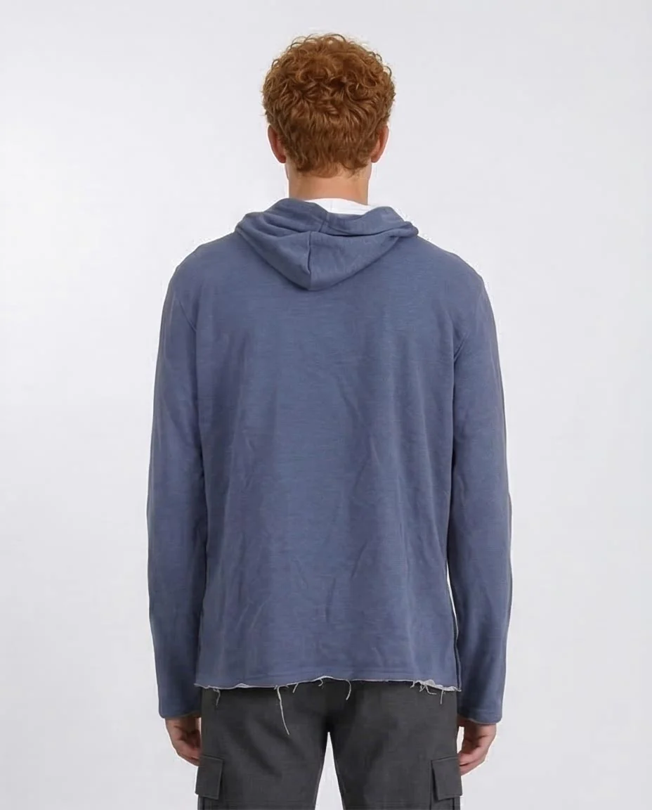 Ravin Men's "Optimistic" Graphic Hoodie – Lightweight Heather Knit with Raw-Edge Double Hem - O202181 - Image 2