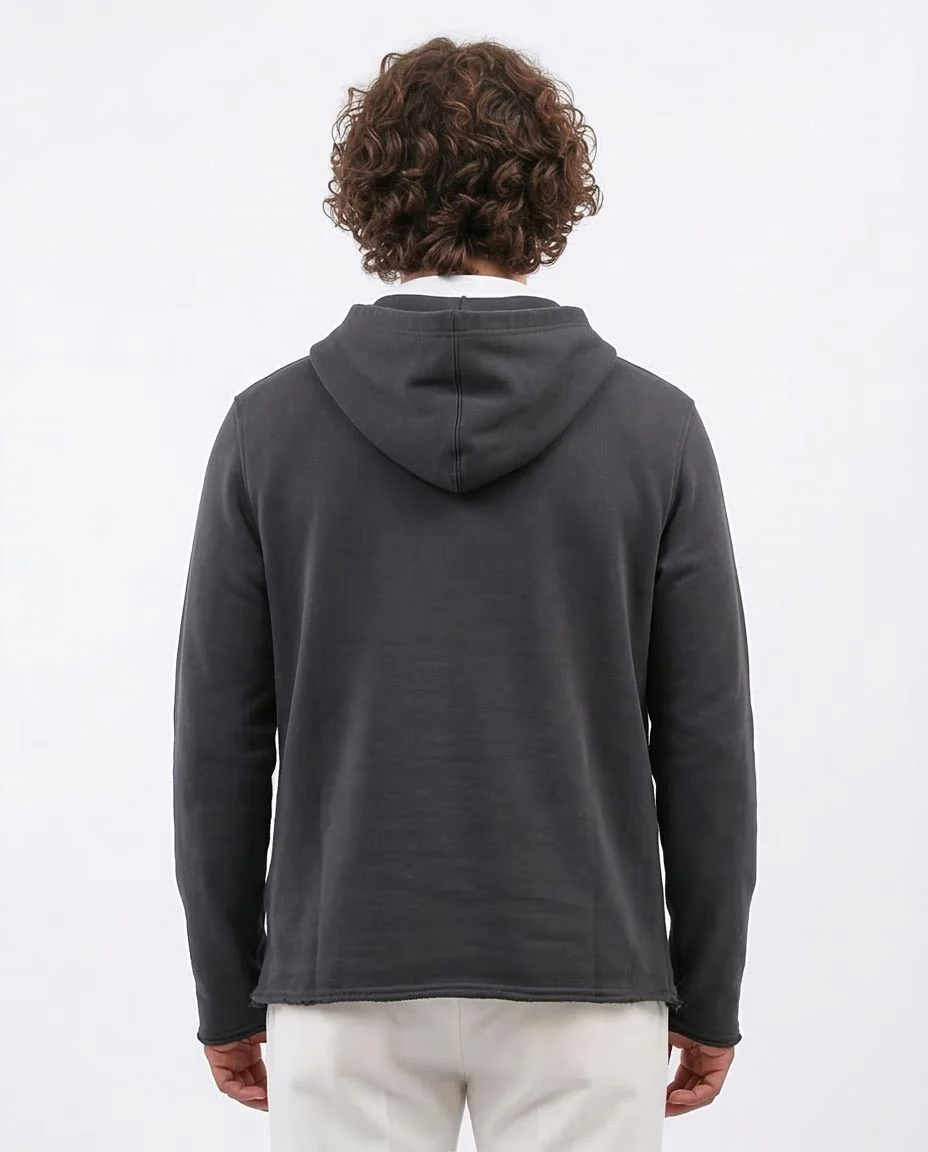 Ravin Men’s Charcoal Raw-Edge Essential Hoodie - o202182 - Image 2