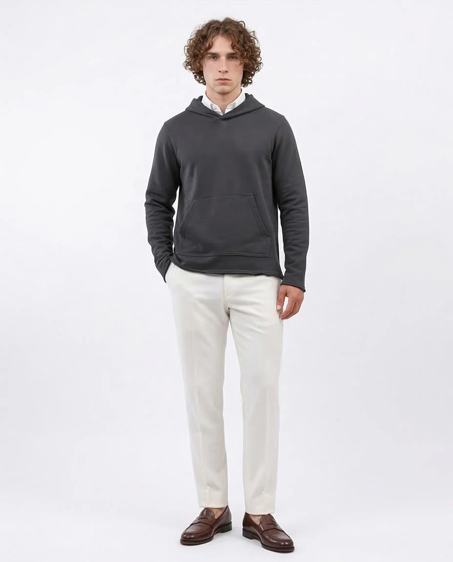 Ravin Men’s Charcoal Raw-Edge Essential Hoodie - o202182 - Image 3
