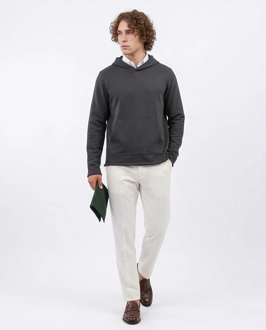 Ravin Men’s Charcoal Raw-Edge Essential Hoodie - o202182 - Image 5