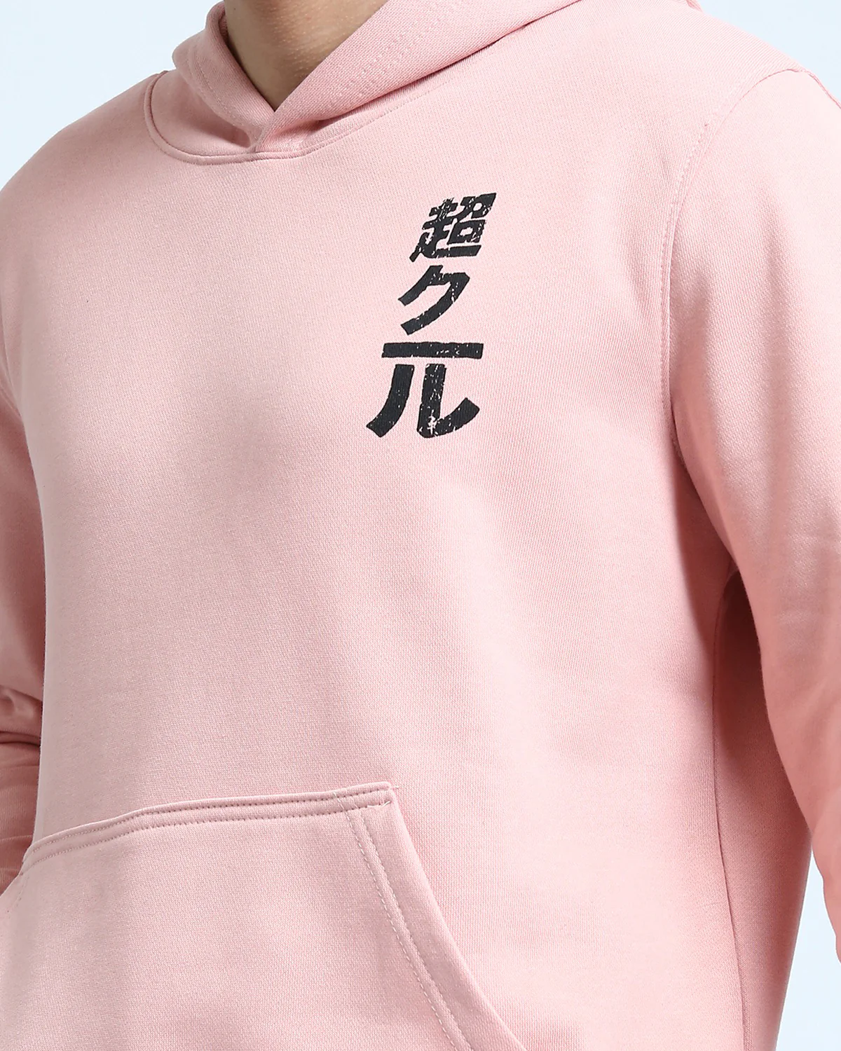 RAVIN x Smurfs | "Super Cool" Raw-Edge Graphic Hoodie - Rose - O202186 - Image 4