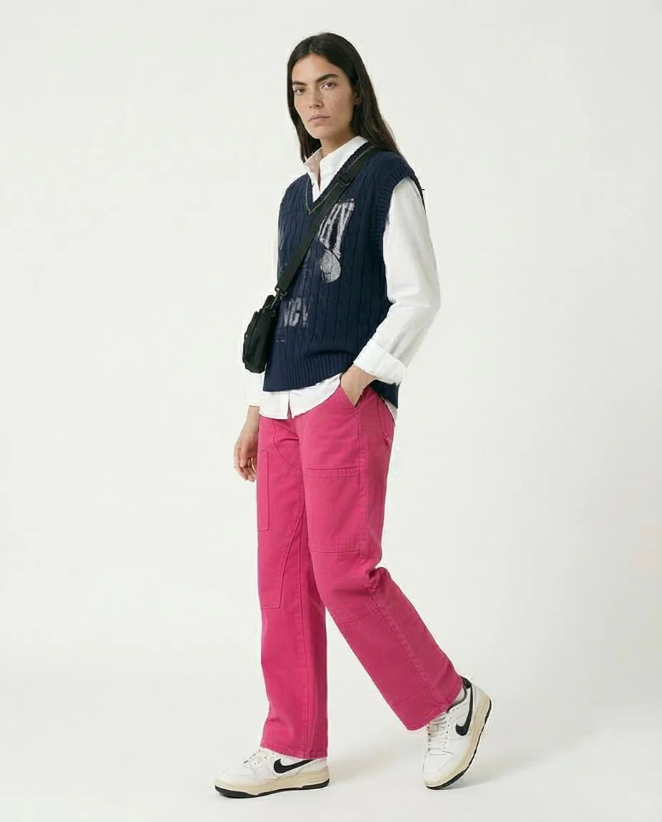 Ravin Women’s Fuchsia Pink Utility Carpenter Pants – High-Waisted Straight Leg Pink - O202338 - Image 4