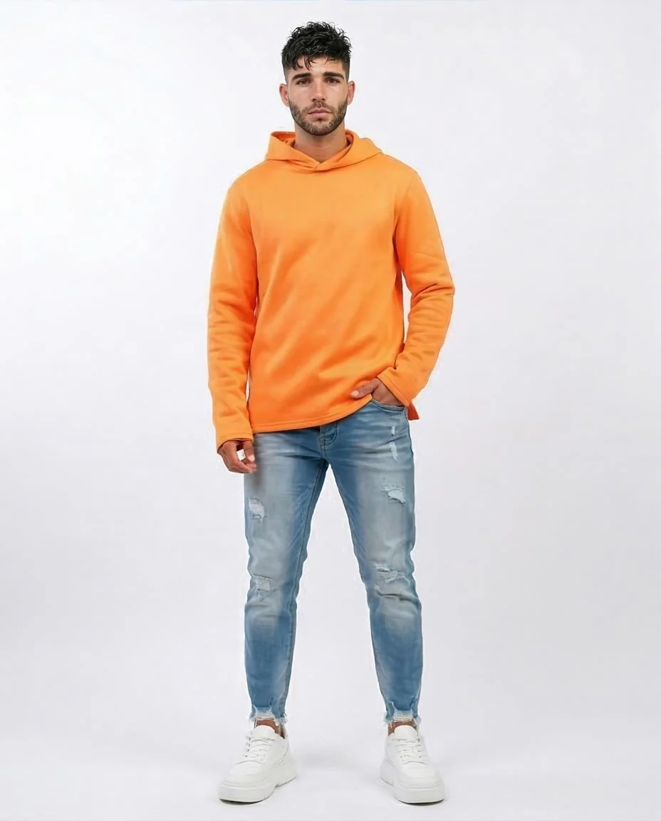 Ravin Men's Scuba Knit Street Hoodie – Vibrant Orange - O202346 - Image 3