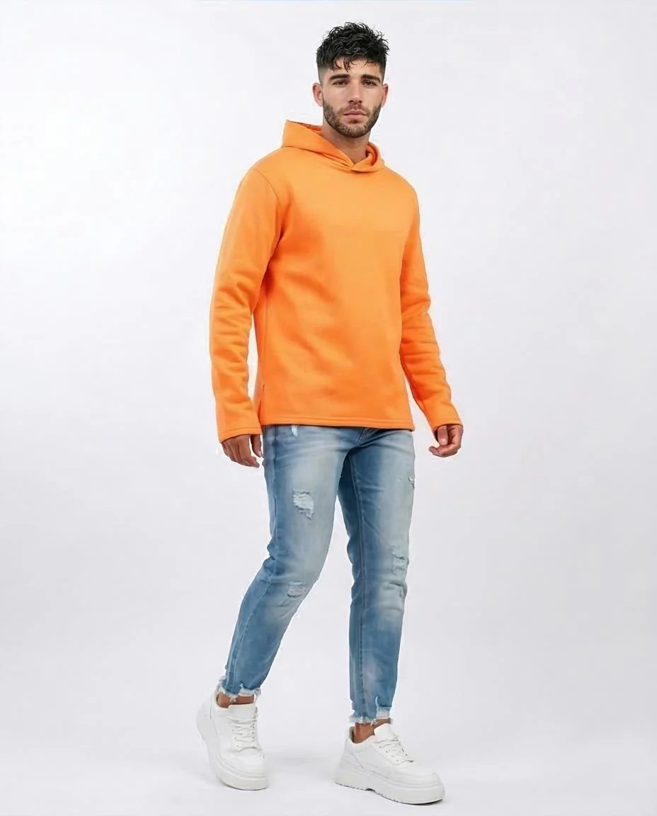 Ravin Men's Scuba Knit Street Hoodie – Vibrant Orange - O202346 - Image 5