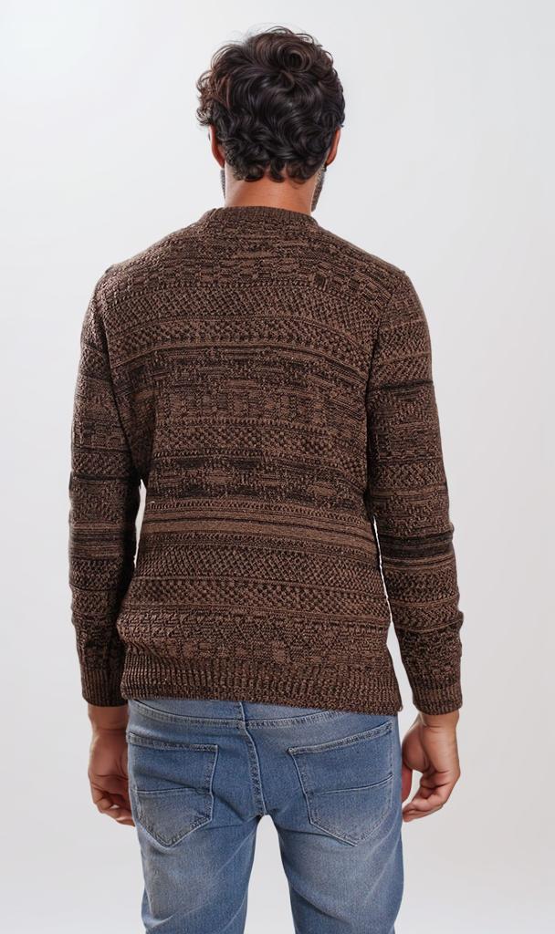 o202680-STRIPED KNIT SWEATER - BROWN - Image 2