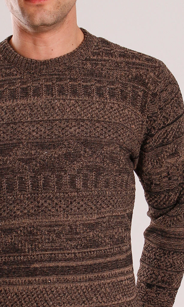 o202680-STRIPED KNIT SWEATER - BROWN - Image 5