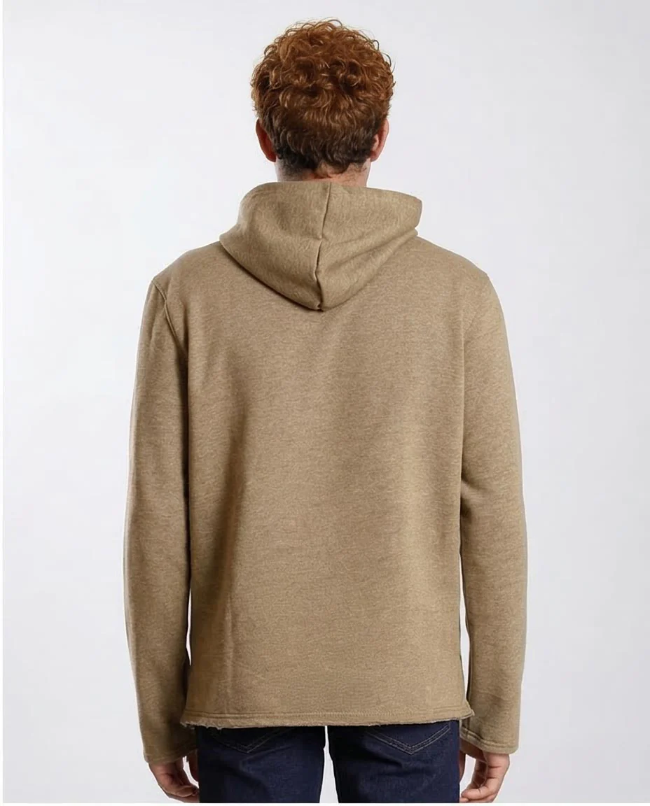 Ravin | Men’s Essential Raw-Edge Hoodie – Toffee Heather - O202944 - Image 2