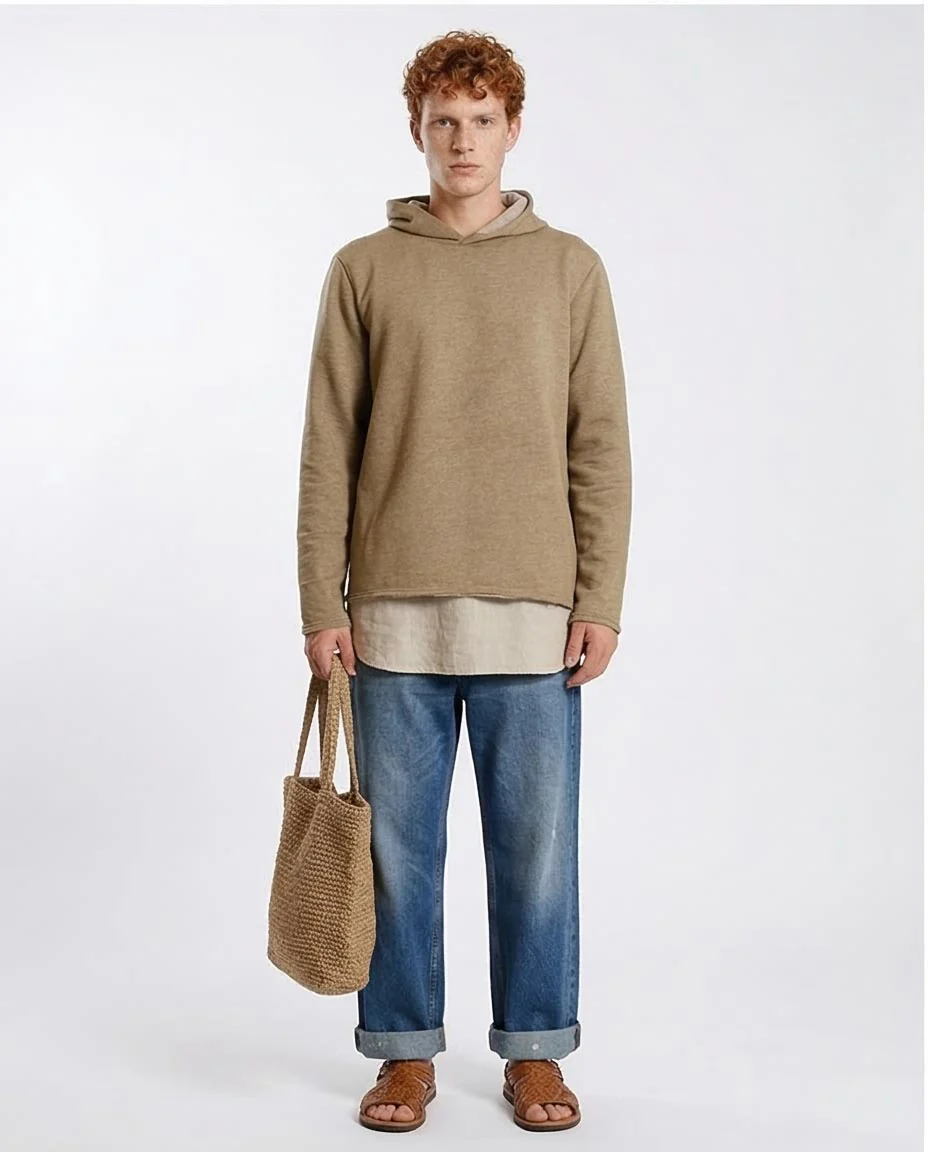 Ravin | Men’s Essential Raw-Edge Hoodie – Toffee Heather - O202944 - Image 3