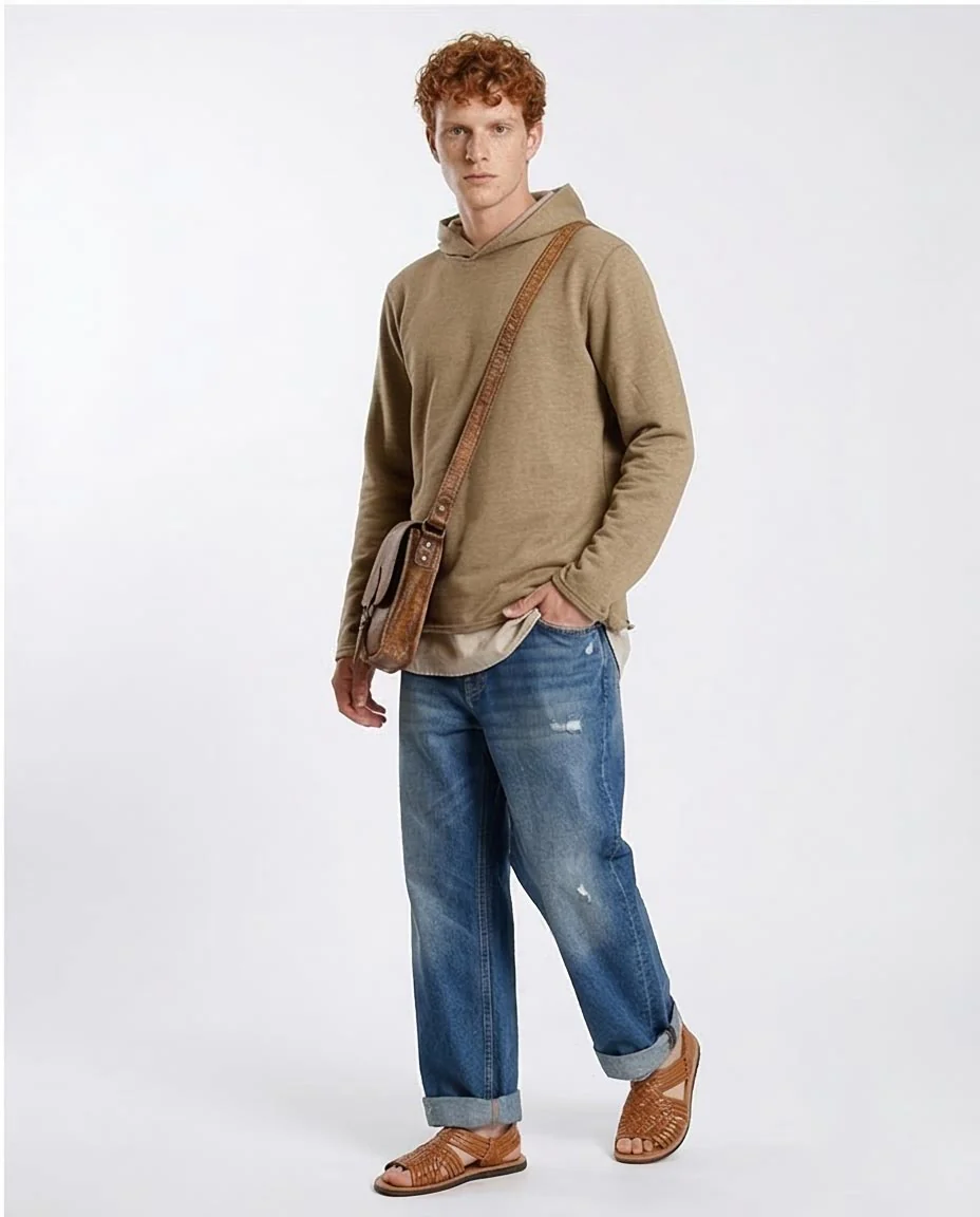 Ravin | Men’s Essential Raw-Edge Hoodie – Toffee Heather - O202944 - Image 5