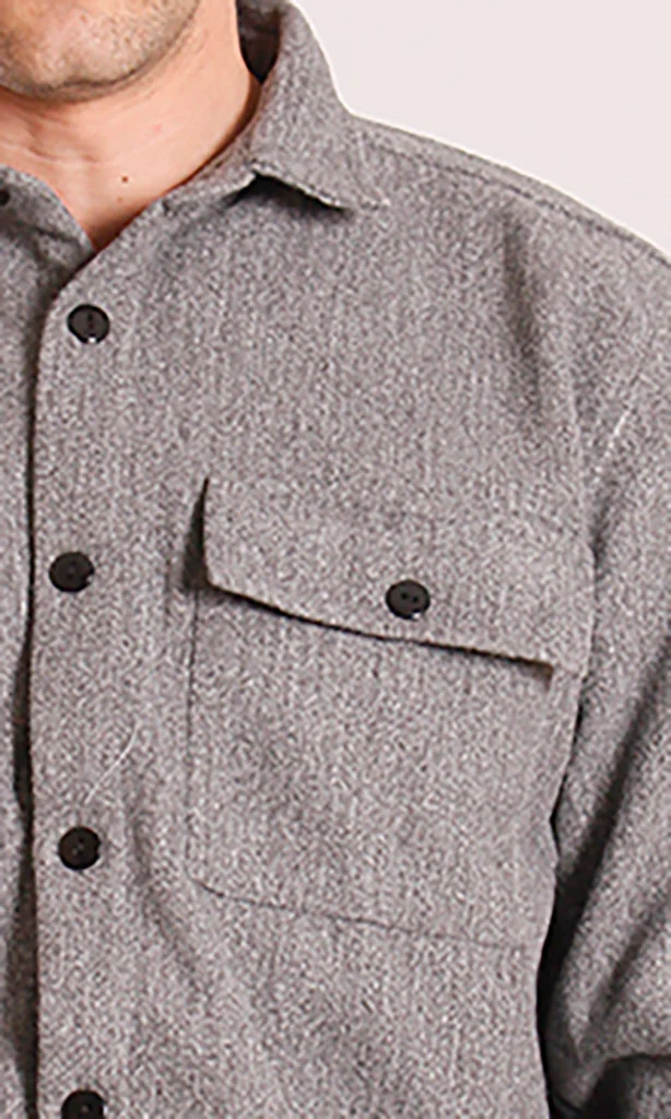 o203048-BUTTON-UP FLANNEL SHIRT - GREY - Image 5