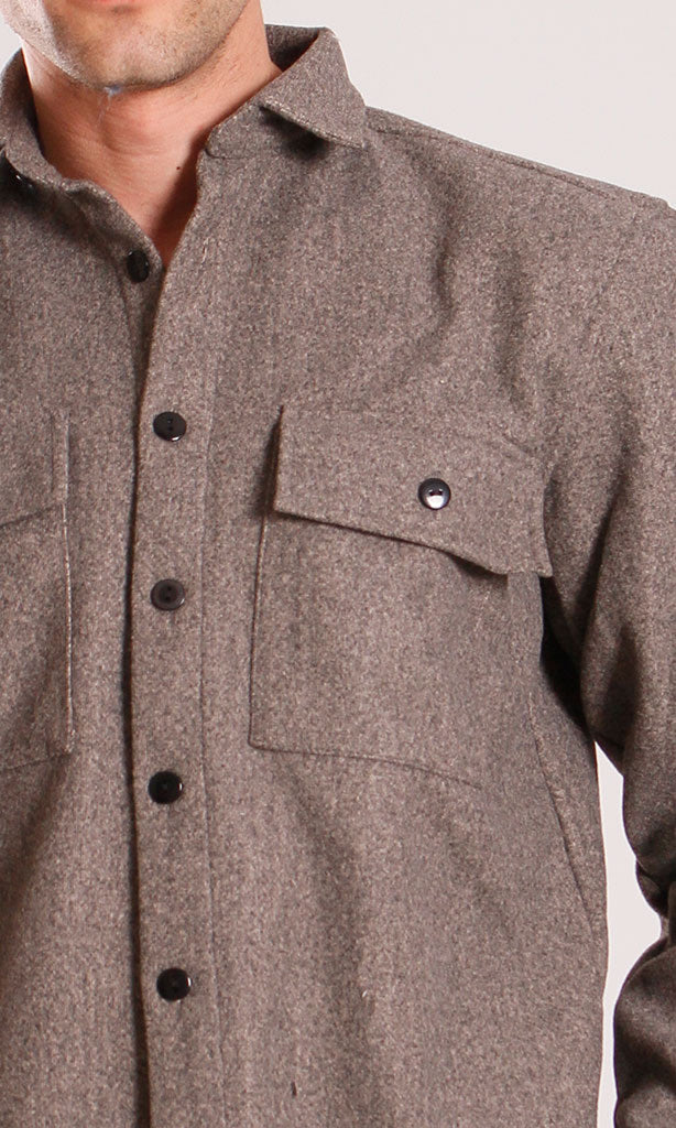 o203049-LONG-SLEEVE FLANNEL SHIRT - DARK GREY - Image 5