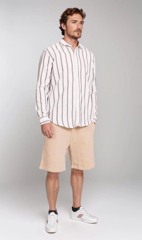 O203057-O203057 - Striped Long Sleeve Shirt - White & Black - Image 5