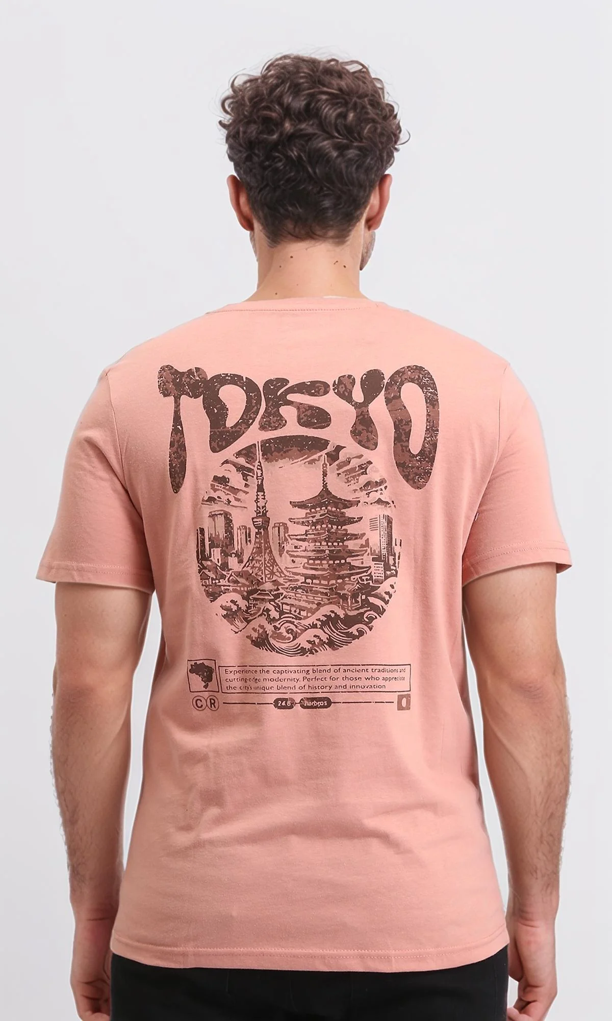 O203077 - Crew Neck Printed Cotton Tee - Dark Simon - Image 2