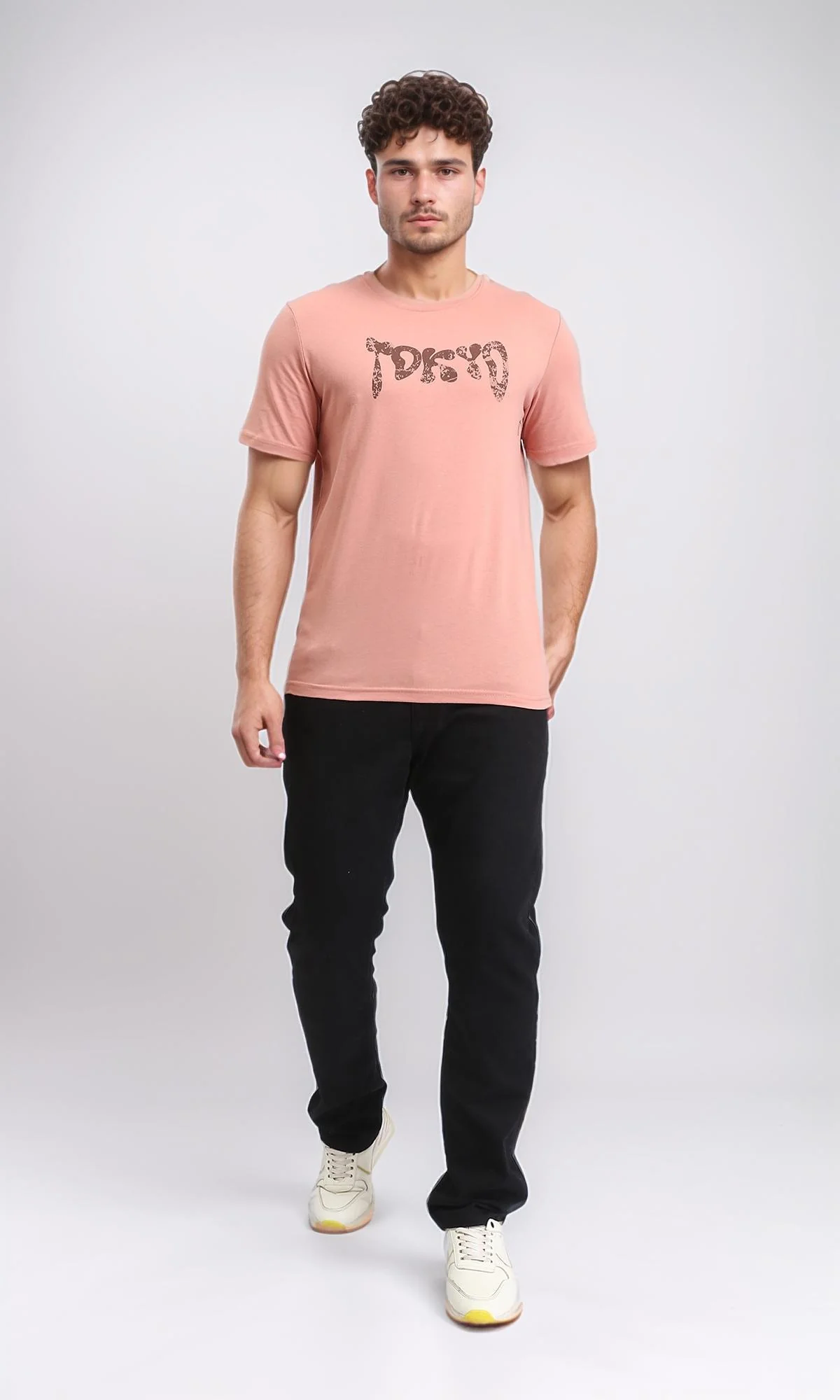O203077 - Crew Neck Printed Cotton Tee - Dark Simon - Image 4