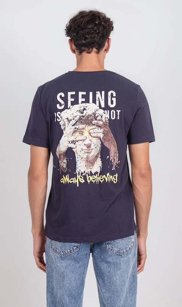 o203087 - Always Believing Graphic Tee - Dark Navy - Image 2