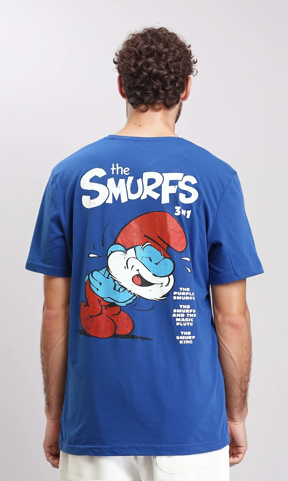 O203103 - "The Smurfs" Slip On Regular Fit Tee - Dark Blue - Image 2
