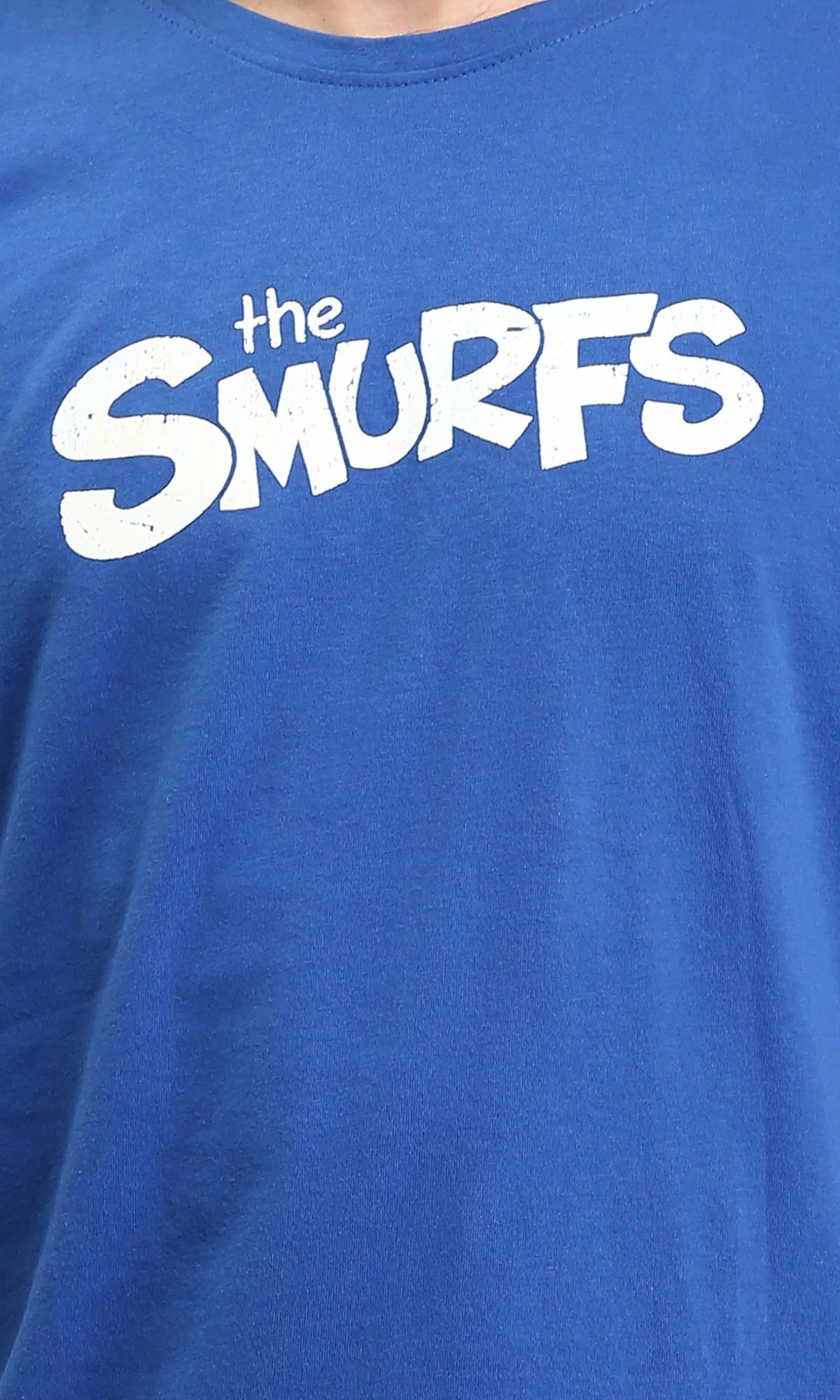 O203103 - "The Smurfs" Slip On Regular Fit Tee - Dark Blue - Image 3
