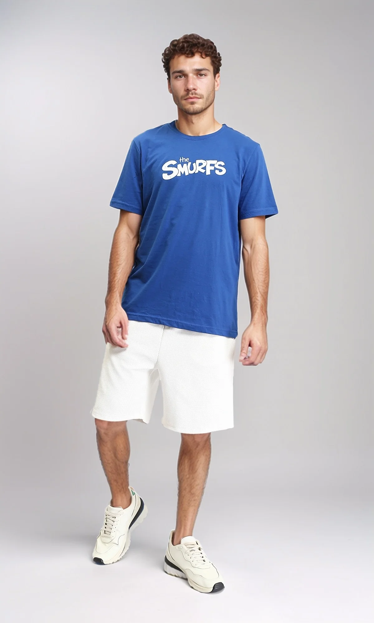 O203103 - "The Smurfs" Slip On Regular Fit Tee - Dark Blue - Image 4