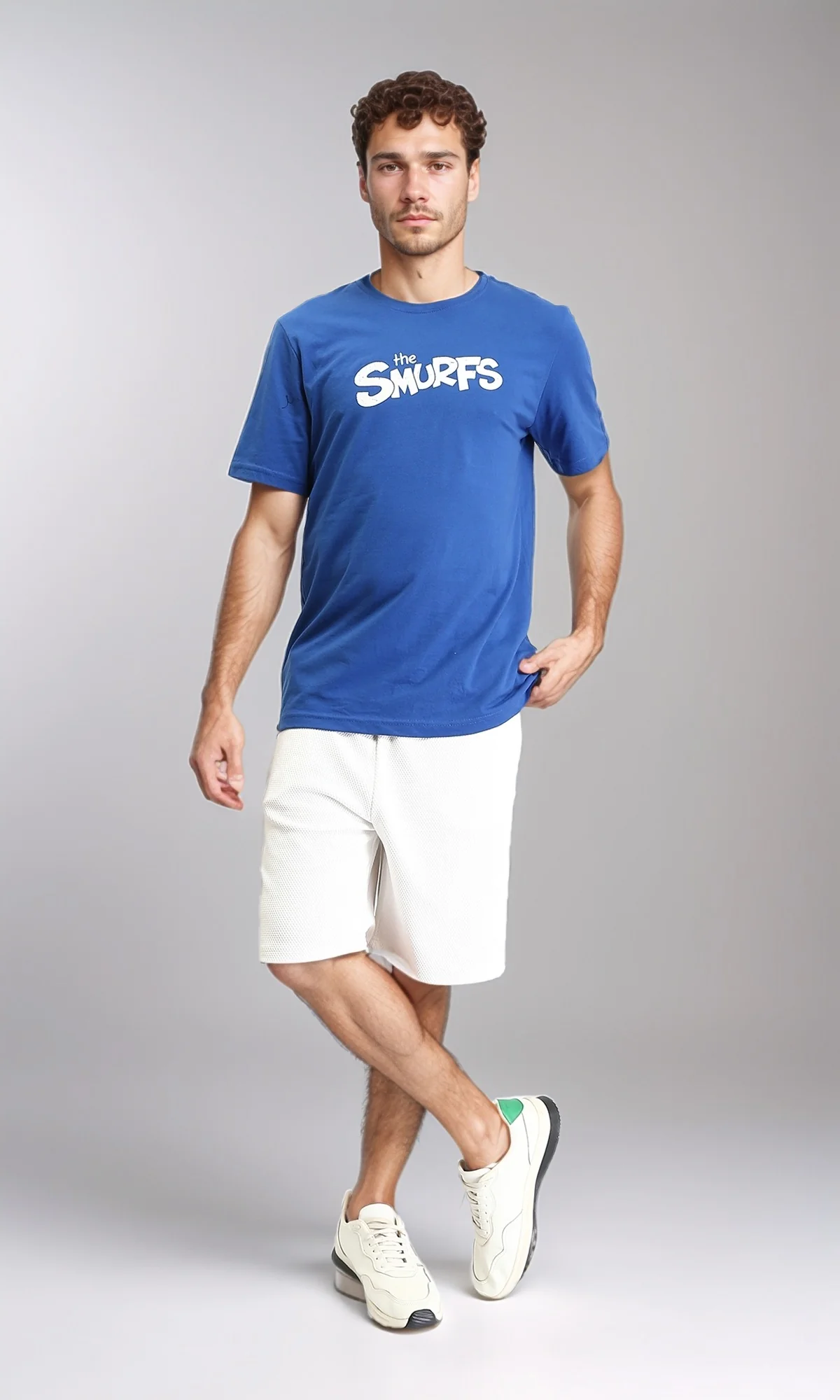 O203103 - "The Smurfs" Slip On Regular Fit Tee - Dark Blue - Image 5