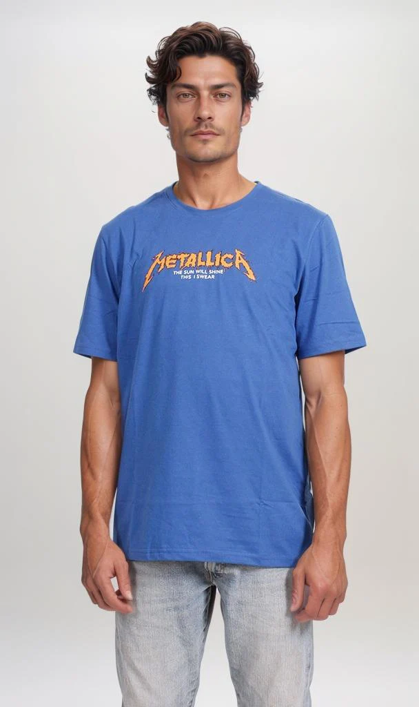 O203104 - Metallica Band Graphic T-Shirt – Royal Blue