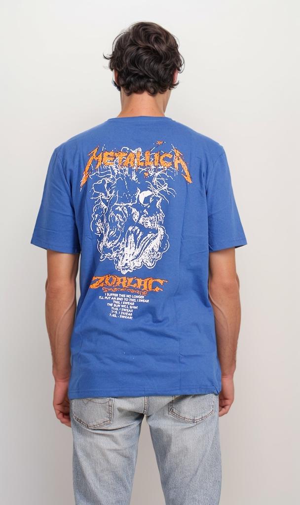 O203104 - Metallica Band Graphic T-Shirt – Royal Blue - Image 2